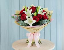 Букет цветов из:  Лилии и Розы #REPLACE_PRED# Плиево