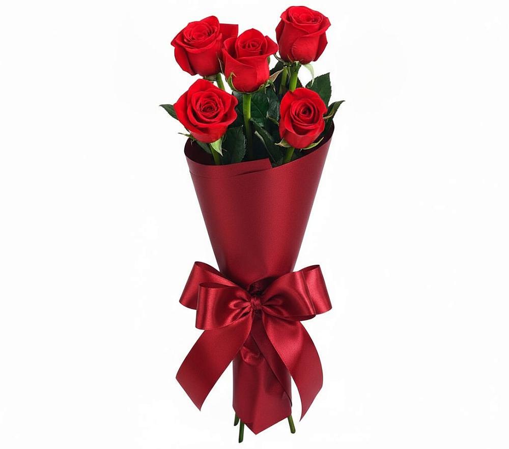 Букет 5 Красных роз Эдлесс Лав в Плиево