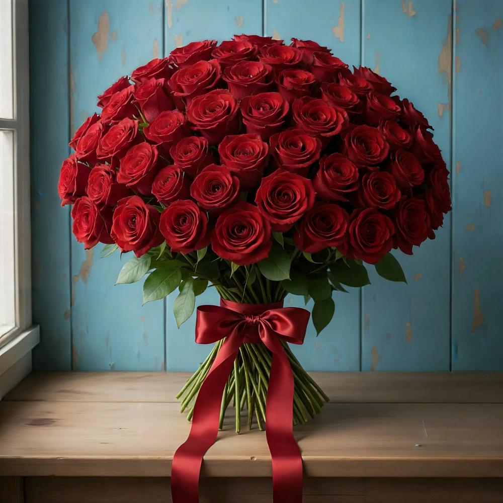 Букет Красные розы Блэк Меджик в Плиево