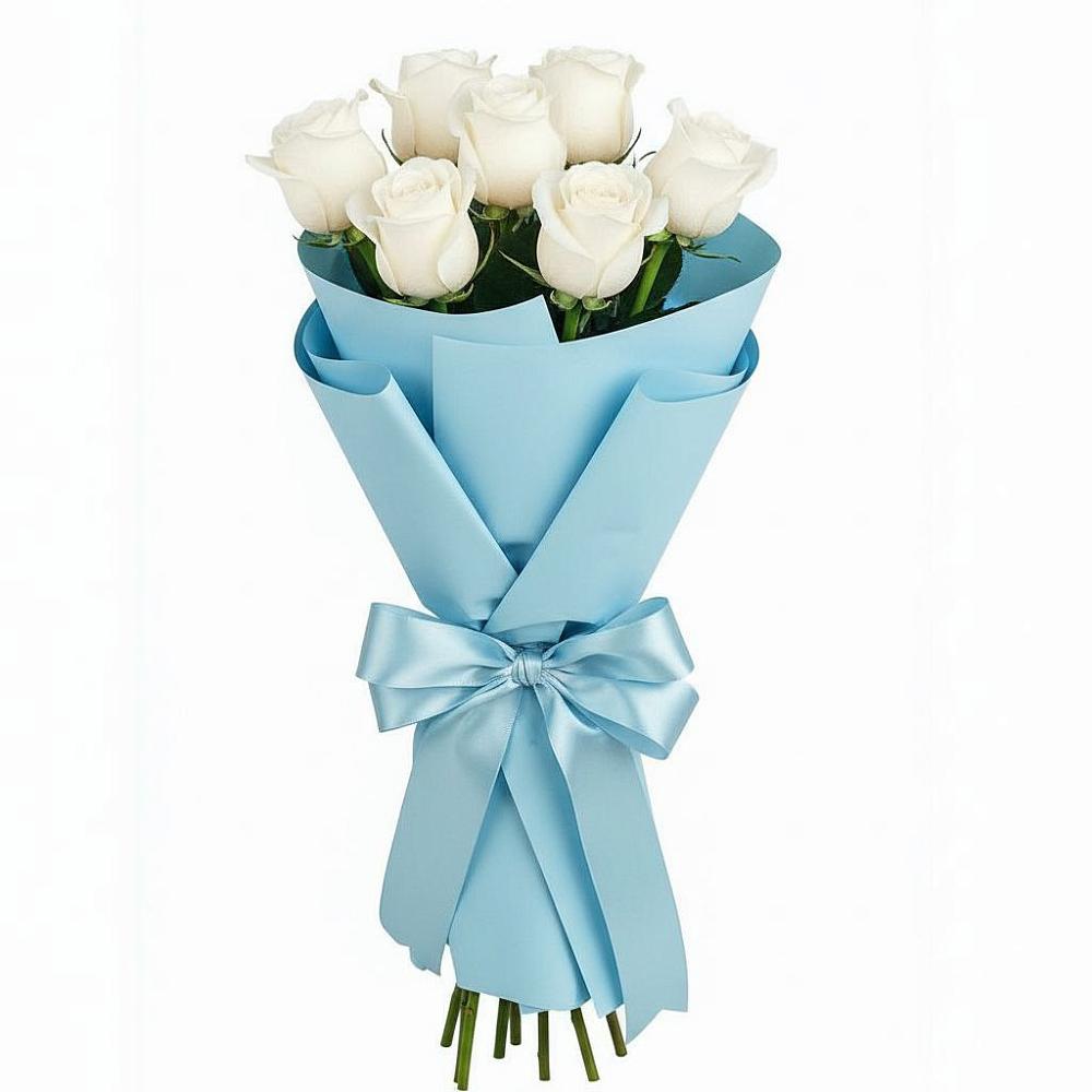 Букет 7 белых роз Проуд в Плиево