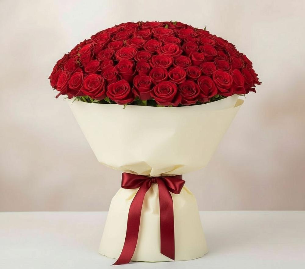 Букет 101 Красная роза Милано в Плиево