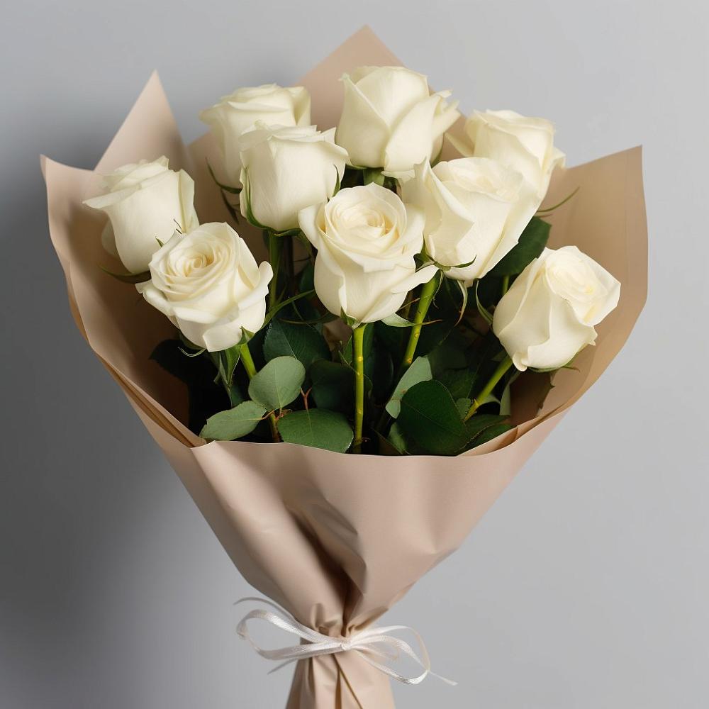 Букет 9 Белых роз Эдлесс Лав в Плиево