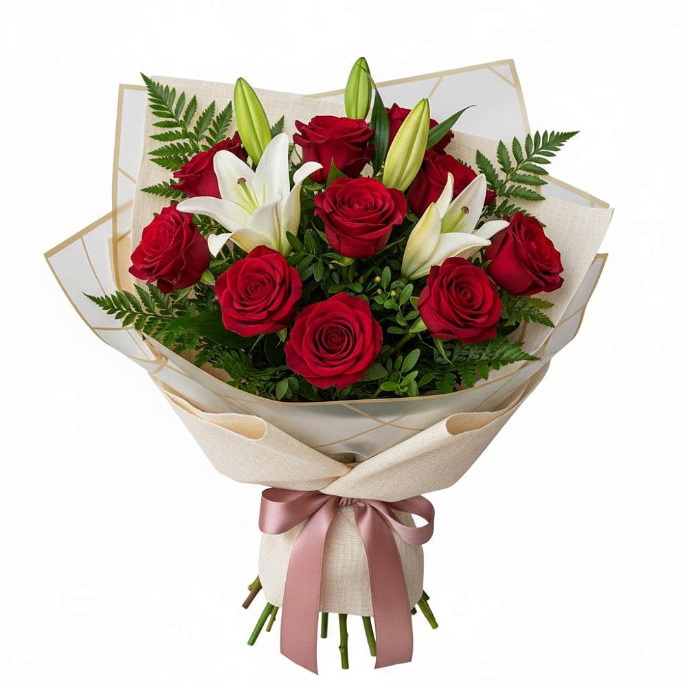 Букет цветов из: Лилии и Розы в Плиево