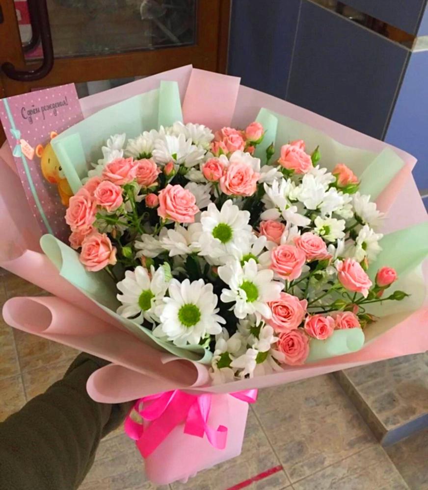 Букет цветов из: Розы и Хризантемы в Плиево