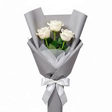 Букет 3 белые розы #REPLACE_PRED# Плиево