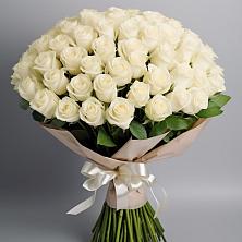Букет 101 беля роза Белоснежка в Плиево