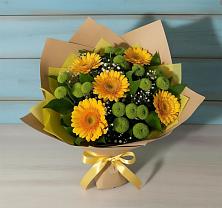 Букет цветов из:  Герберы и Хризантемы в Плиево