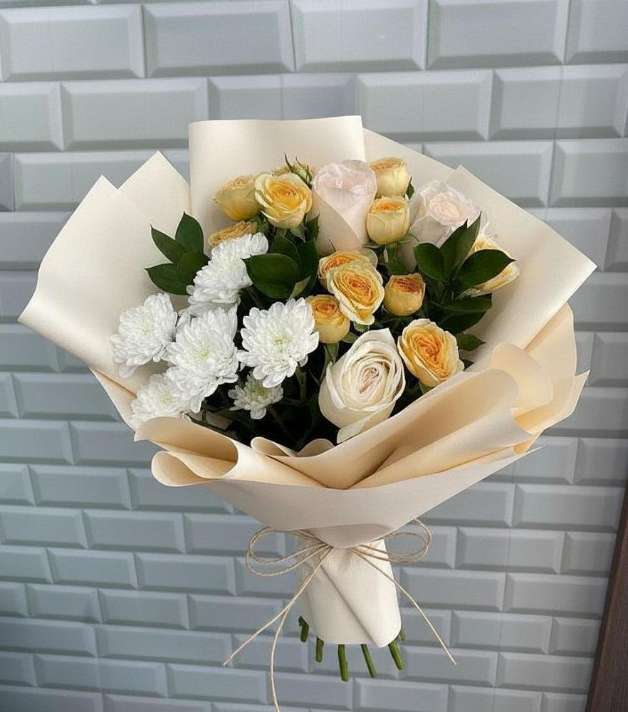 Букет цветов из: Розы и Хризантемы в Плиево