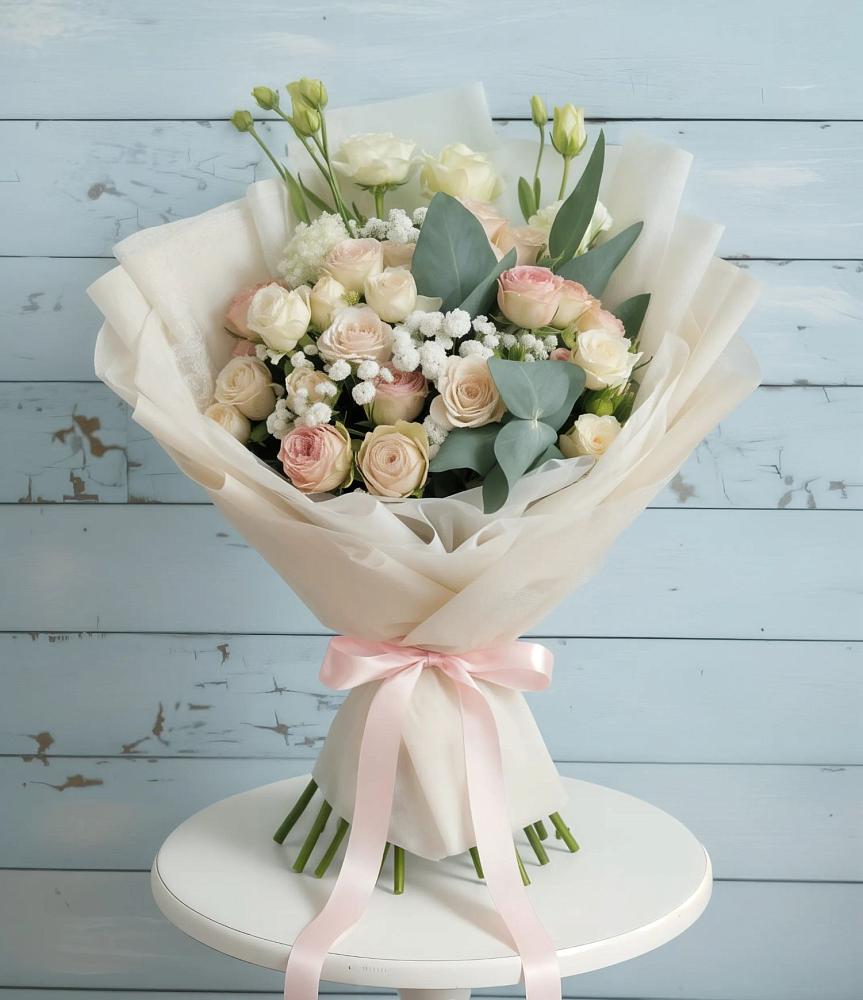 Букет цветов из: Розы и Лизиантусы в Плиево