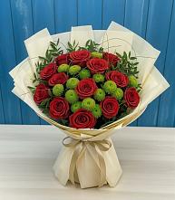 Букет цветов из:  Розы и Хризантемы в Плиево