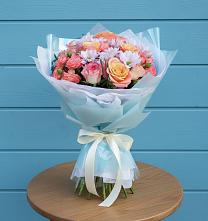 Букет цветов из:  Хризантемы и Розы в Плиево