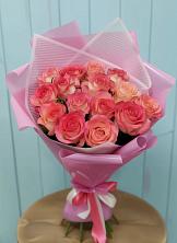 Букет 15 Розовых роз Равель в Плиево